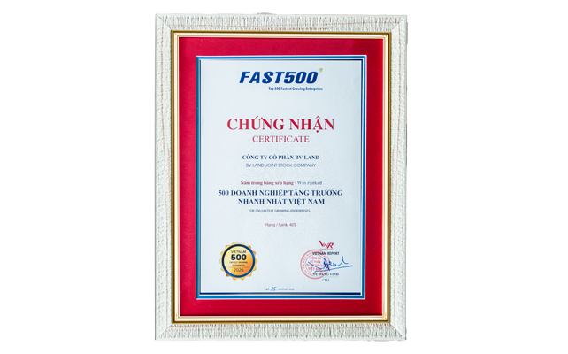 FAST500 - TOP 500 TĂNG TRƯỞNG NHANH NHẤT VN 2026 (BV LAND)
